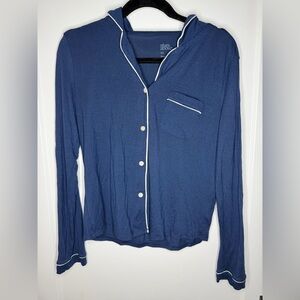 Stars Above Blue Button-Up Pajama Set